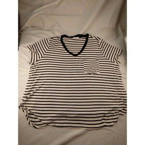 Women's 89th & Madison Black And White Stripes Top Pullover Size 2XL